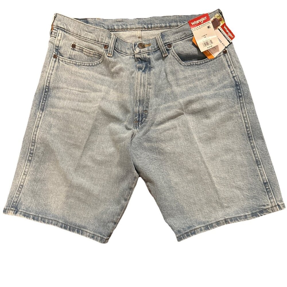 Wrangler Five Star Heritage Relaxed Fit Low Stretch 10" Inseam Size 34 NWT Blue